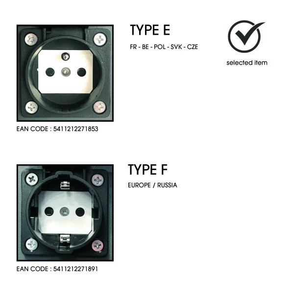 Lucide POWERPOINT - Buitenstopcontact zuil - Stopcontacten met penaarde - Type E -  FR, BE, POL, SVK & CZE norm - Ø 10 cm - IP44 ? Antraciet - detail 7
